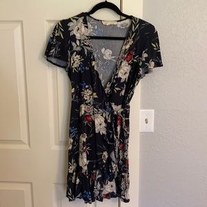 Floral wrap mini dress